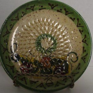 Handmade in Spain Garlic Plate Signed & Stamped on Bottom